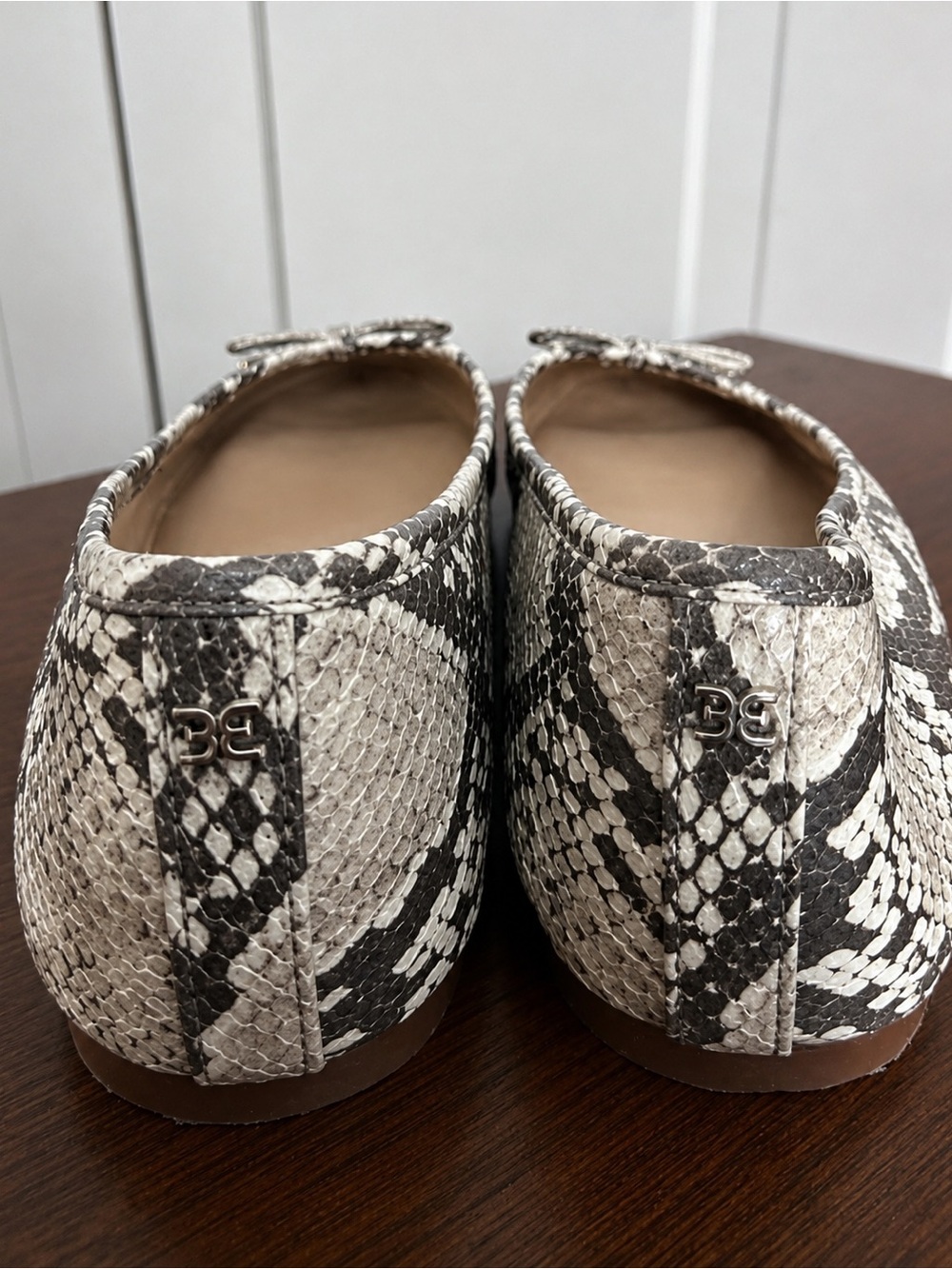 Sam Edelman Women's Neutral Snake-Print Ballet Flats - Picture 4 of 5